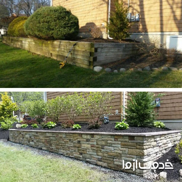 بازسازی با سنگ در حیاط 